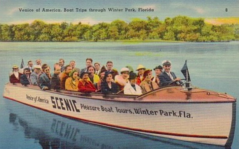 Vintage postcard reading Venice of America, Boat Trips through Winter Park, Florida